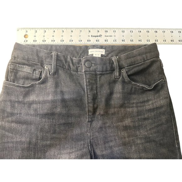 Good American Good Legs Straight Womens 12/31 Black Cashmere High Rise - Picture 7 of 16